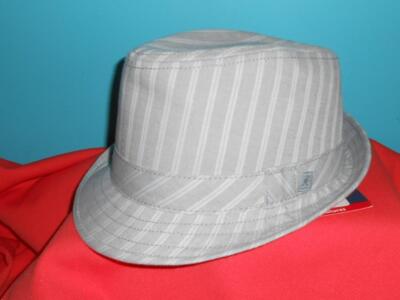 New Licensed Kangol Men's Plaid Linen Fedora Trilby Lined Size S/M  Gray hr sa
