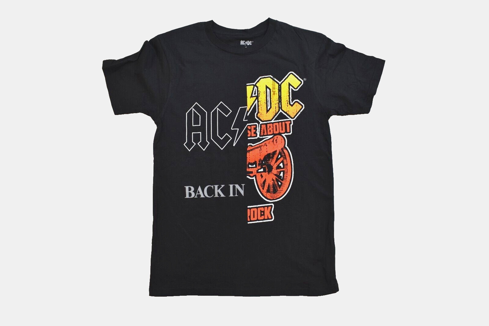 AC/DC Mens ACDC Split Graphic For Those Aout To Rock Back In Black Shirt New S