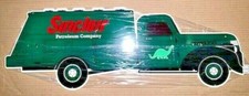 Great Sinclair Gas Truck, Die-Cut Heavy Steel Sign, Porcelain Look & Feel