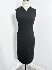 JIL SANDER Black Ruched Dress Women's size 36 Sleeveless Made Italy A-Line
