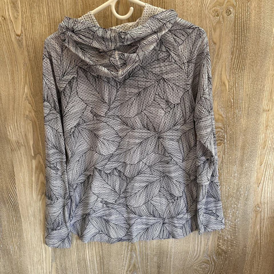 Sudadera con Capucha Maaji Active Wear Perforada Blanca Negra Tropical Manga Larga Talla L Foto 2 de 4