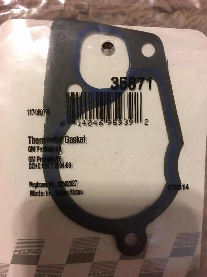 Junta Termostato Felpro Nuevo Chevy Chevrolet Camaro Impala Malibu Saab 35871 Foto 2 de 3