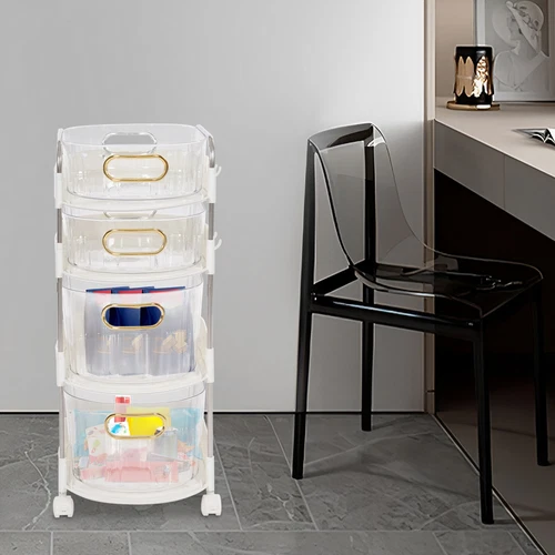 4 Tier Drawer Storage Rolling Cart Multi-functional Mobile Storage Organizer - Picture 5 of 6