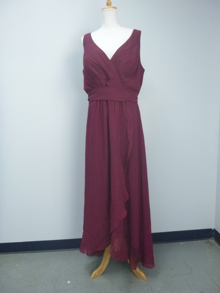 JJ's House V-Neck A-Line Asymetrical Chiffon Bridesmaid Dress Sz 20W 153327