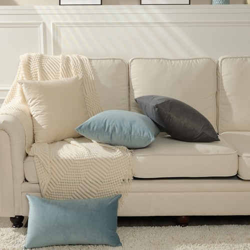 Superweiche Samt Quadratisch Überwurf Kissenbezüge für Bett Couch Sofa Bank, 18 x 1... - Bild 5 von 7