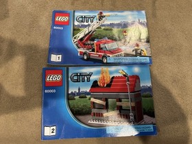 LEGO City-60107 &ldquo;Ladder Truck&rdquo; & 60003 &ldquo;Fire Emergency&rdquo; 100% Complete! Free Ship