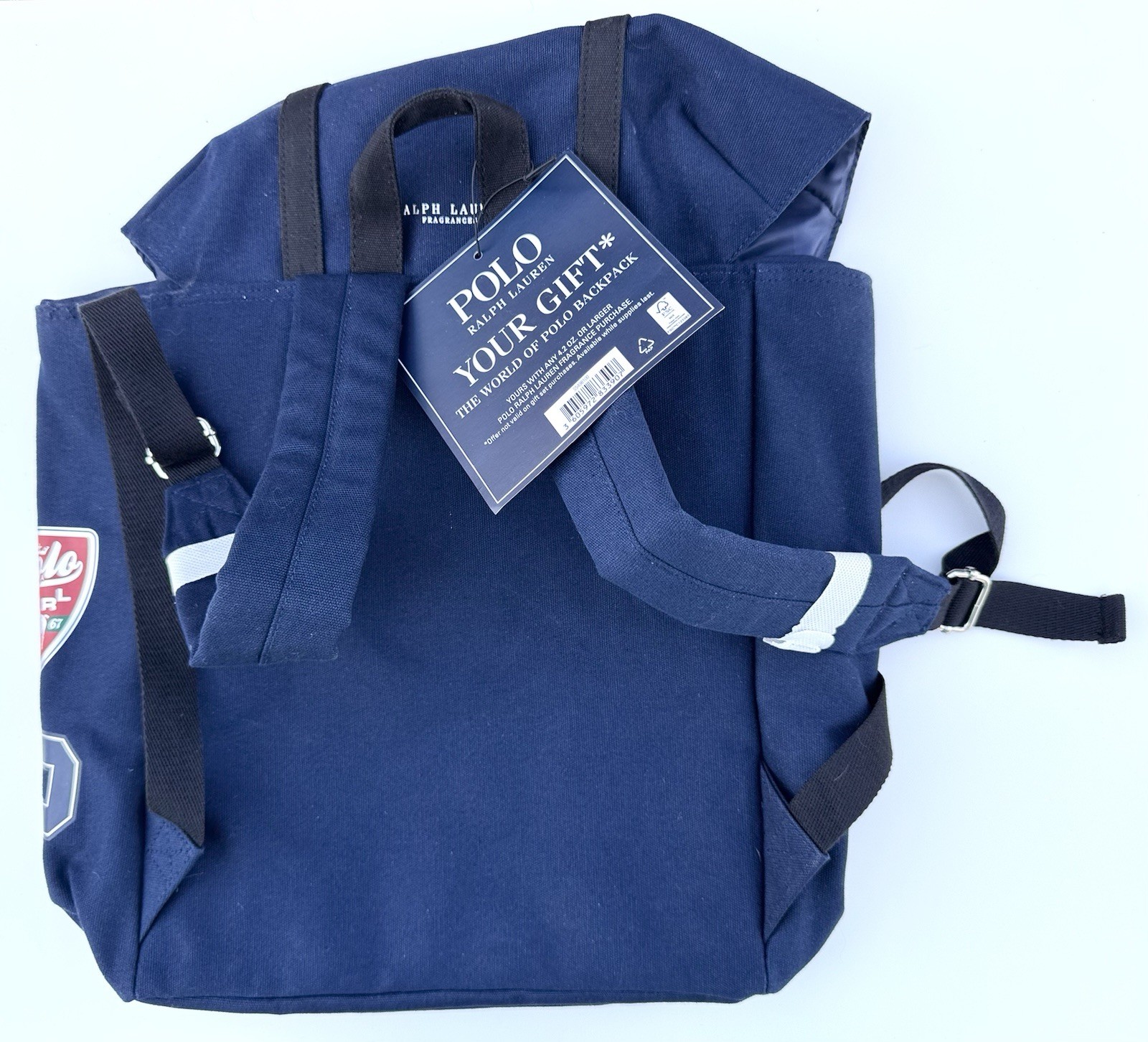 RALPH LAUREN FRAGRANCES Zaino Uomo Pony World of Polo Borsa da Viaggio BLU NAVY