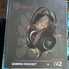 Nubwo N2 Black Volume Control Built-In Microphone Over Ear Gaming Headset NIB