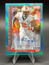  2025 Topps Chrome Football - Emeka Egbuka Auto Aqua Refractor /199 RA-EE