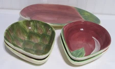Pfaltzgraff   Central Market  Salad Serving Bowl and (4) Individual Salad Bowls