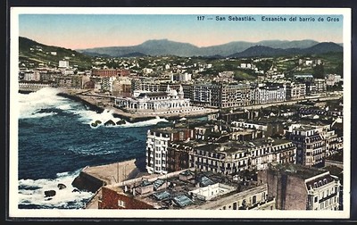 Ansichtskarte San Sebastian, Ensanche del barrio de Gros 