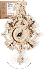 3D Puzzles for Adults Wooden Clock kit DIY Build Mechanical Wall Hanging Clock