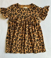 Tucker + Tate Dress Girls Size 4 Animal Print Cheetah Print Bell Sleeves