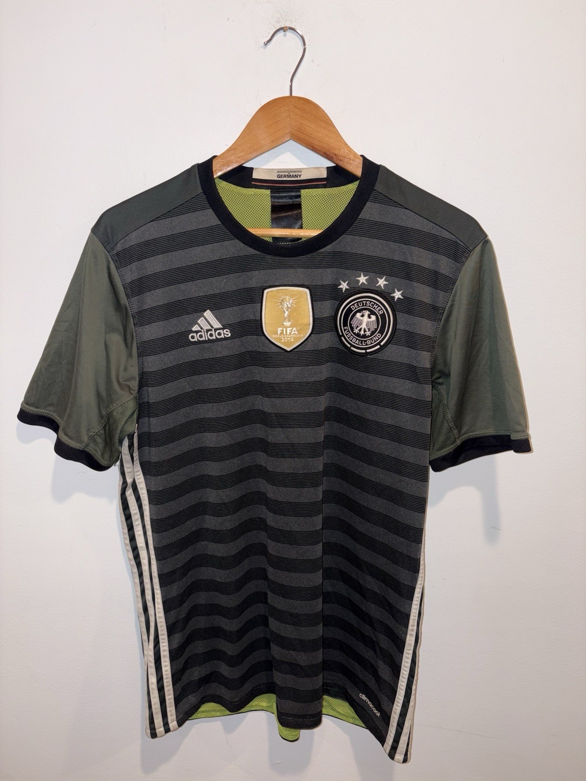 Vintage Adidas Germany 2014 World Cup Champions Away Soccer Jersey ClimaCool L