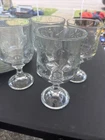 VTG 4 Anchor Hocking Savannah Clear Glass Water Wine Goblet 7" Rose Pattern *