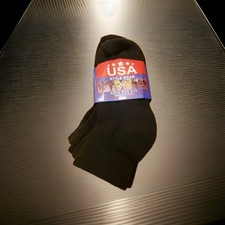 USA Style 3 Pairs Womens Black Ankle Quarter Low Cut Socks Size 9-11 New