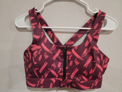 #ad Cordaw Zip In Front Sports Bra High Impact Strappy Back Support Workout XL NWT $10.55
