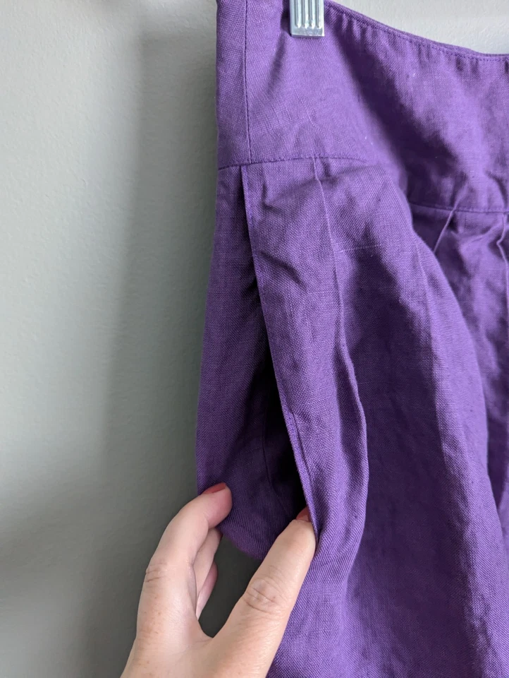 Falda midi vintage tallada con volantes para mujer línea A acampanada púrpura 25" cintura 0 XS  Foto 4 de 4