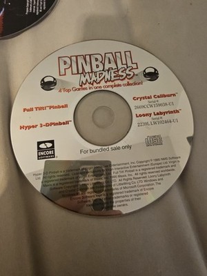 Pinball Madness 4 Games In One Collection PC CD-Rom 1994 dos DISC ONLY
