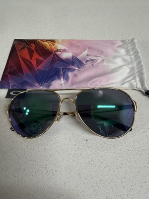 Oakley CAVEAT Gold Aviator POLARIZED Galaxy Jade Womens Sunglass 4054 