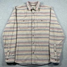 Marine Layer overshirt shacket mens marge gray long sleeve striped wool blend
