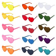 15 Pairs Heart Sunglasses Heart Glasses Party Sunglasses Heart Shape Heart Glasses ...