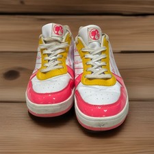 Mattel Barbie Womens Casual Lace Up Sneakers Court Shoes Pink Yellow White Sz 9