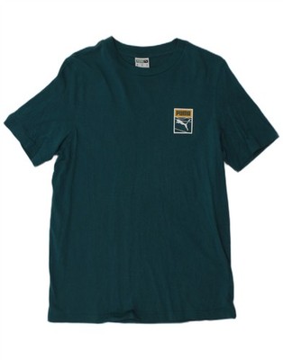 PUMA Mens Graphic T-Shirt Top Medium Green Cotton BU05