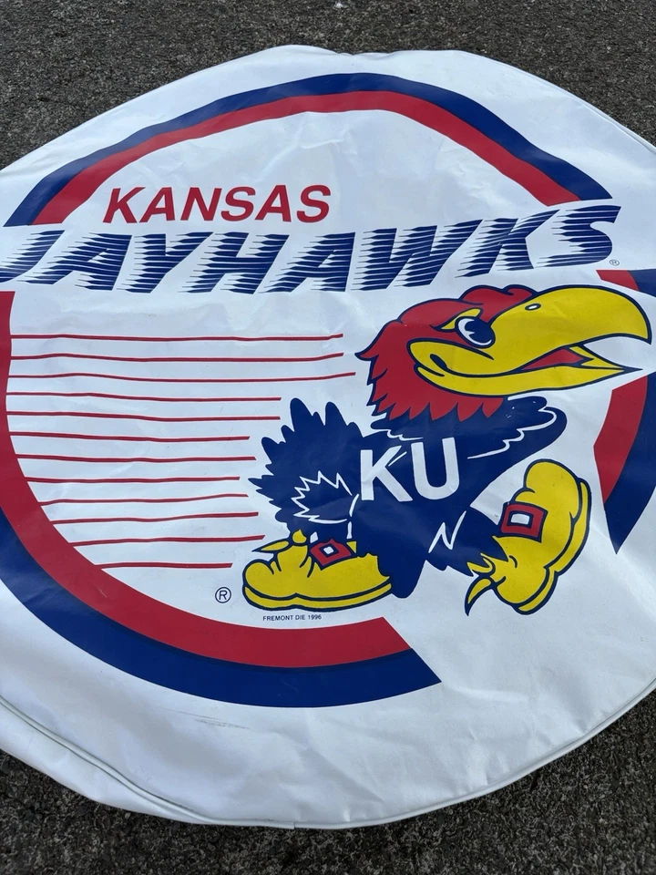 Vintage 1996 NCAA Kansas Jayhawks Tire Cover College Team Logo NICE! - Image 2 of 4