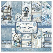 Stamperia Double-Sided Paper Pad 12"X12" 10/Pkg-Blue Land, 10 Designs/1 Each