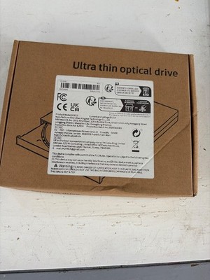 New- Ultra Thin External Optical DVD Rom Drive XD013 Black USB Plug and Play