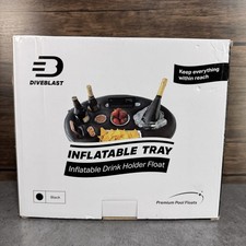 Diveblast Inflatable Pool Tray Drink Food Holder Float Black New 28" X 20" NEW