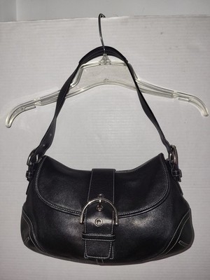 Vintage Coach 9248 Medium Soho Y2K Black Leather Shoulder Bag