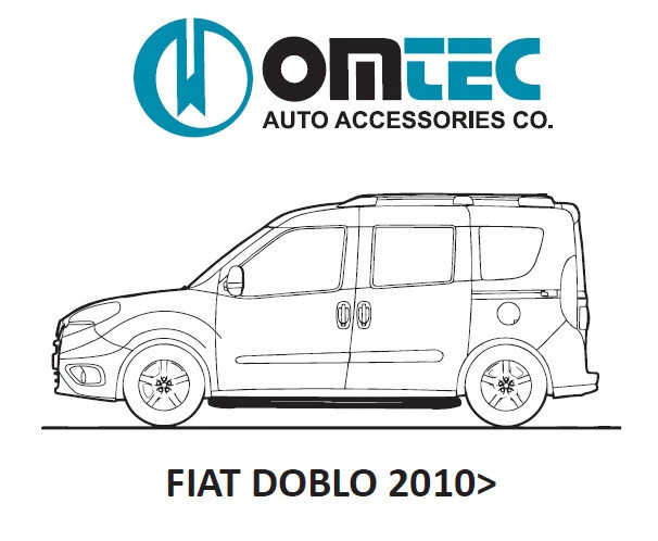 Kit fixations marche-pieds Fiat Doblo II acier renforcé noir