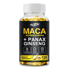 Organic Maca Root Panax Ginseng 12000mg, Peruvian Maca Extract for Men Women