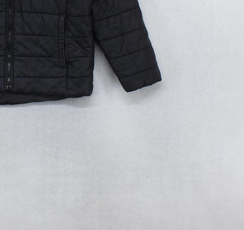 North Face Quilted Jacket Boys Size M Black Reversible Hooded Outdoor - Picture 9 of 14