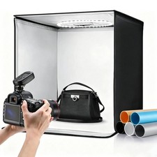 16" LED Photo Studio Light Box Folding Photography Shooting Tent Background Kits