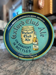 Tough to find Oxford Club Ale Tray Commonwealth Brewing Springfield Mass