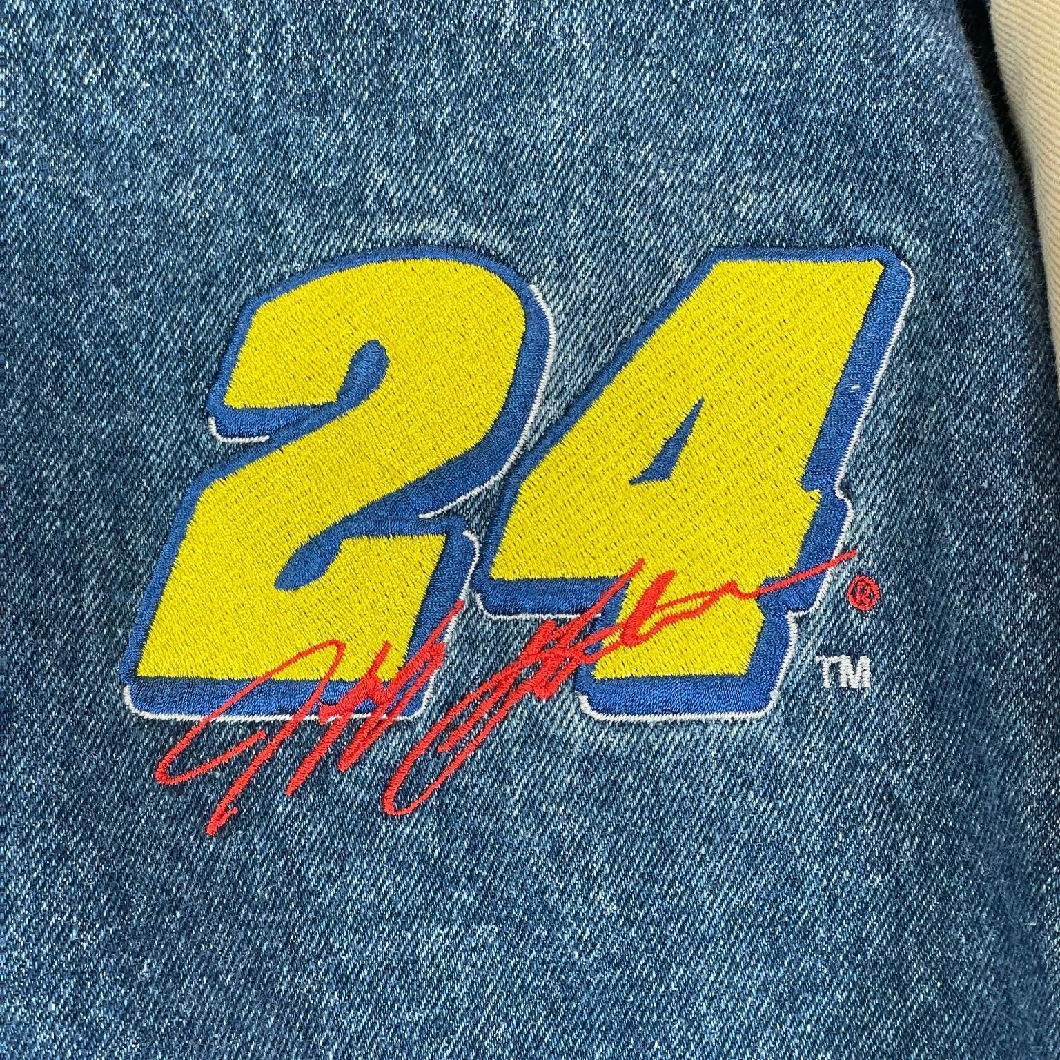 Vintage NASCAR Jeff Gordon Denim Team Jacket Men's Large 90's Chase Authentics image 8