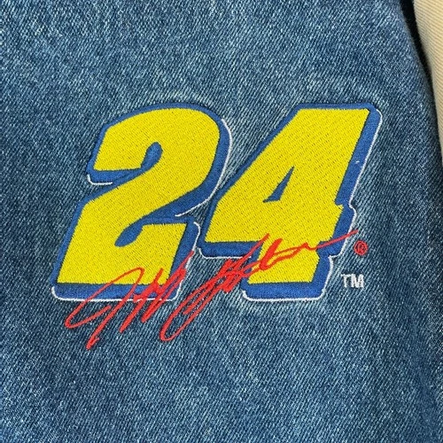 Vintage NASCAR Jeff Gordon Denim Team Jacket Men's Large 90's Chase Authentics image 8