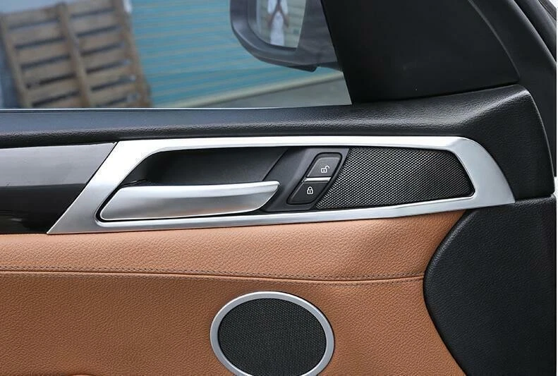 For Bmw X3 F25 X4 F26 2014-2017 Abs Silver Interior Door Handle Cover Trim 4pcs - Image 2 of 4