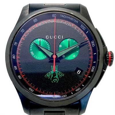 Gucci G-Timeless Uhr Herren Schwarz Bienenmotiv Quarz Chronograph aus Japan