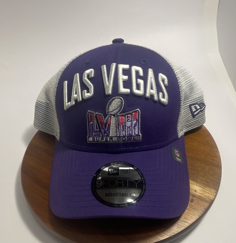 New Era Super Bowl LVIII Las Vegas NFL 9FORTY Adjustable Hat Purple White