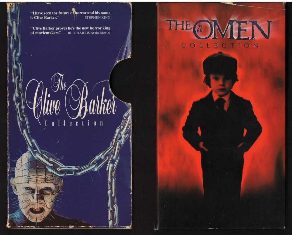VHS Horror Set Lot of 12 Tapes Omen Box George Romero Clive Barker Stephen King Foto 4 de 4
