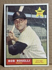 1961 Topps BOB ROSELLI rookie card RC No. 529 White Sox Crease-Free High No. EX+. rookie card picture