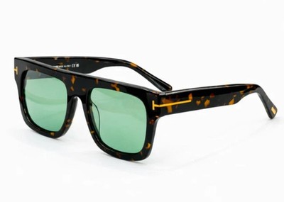 Tom Ford Fausto Sunglasses FT0711 Dark Havana/Green 53-20-145mm With Case New