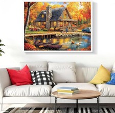 300 Piece Puzzles for Adult Jigsaw Puzzles Yellow Forest Boat Puzzle 300 Pieces