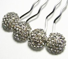 ART DECO CLE AUSTRIAN RHINESTONE CRYSTAL HAIRPIN HAIR COMB STICK FORK BUN C1175C