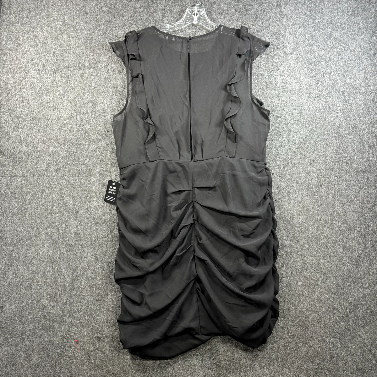 express black ruffle dress Women's Extra Large Ruched Ruffles Mini Zip NWT Boat neck Little Black Dress + winnie the pooh 100% Polyester Color:Black/Black Faux Soft Leather