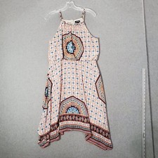 ANA Women Dress 12 Orange Paisley Boho Spaghettis Strap